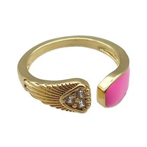 copper Rings, enameled, adjustable, gold plated, approx 6mm, 18mm dia [FN22335]