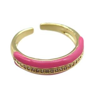 Enameling copper ring pave zircon, gold plated, approx 5mm, 18mm dia [FN22377]