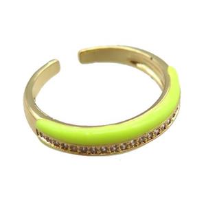 Enameling copper ring pave zircon, gold plated, approx 5mm, 18mm dia [FN22382]