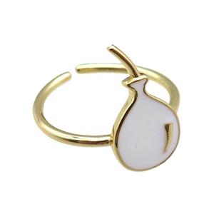 copper rings with white enameling ballon, gold plated, approx 10-17mm, 20mm dia [FN22423]