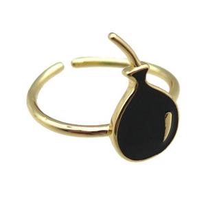 copper rings with black enameling ballon, gold plated, approx 10-17mm, 20mm dia [FN22424]