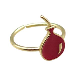 copper rings with red enameling ballon, gold plated, approx 10-17mm, 20mm dia [FN22425]