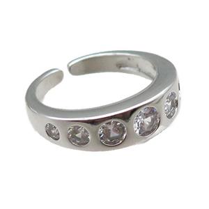 Enameling copper ring pave zircon, gold plated, approx 5mm, 18mm dia [FN22552]