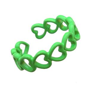 copper rings with green lacquered, approx 6mm, 18mm dia [FN22656]