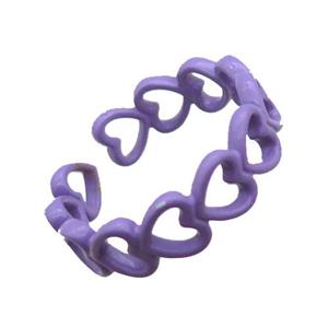 copper rings with purple lacquered, approx 6mm, 18mm dia [FN22657]