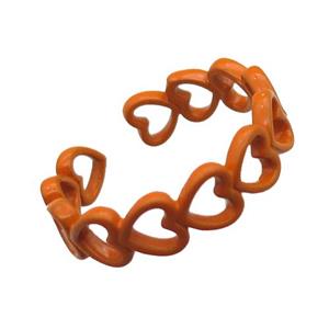 copper rings with orange lacquered, approx 6mm, 18mm dia [FN22659]