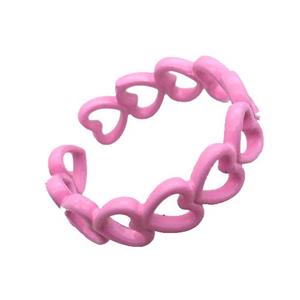 copper rings with pink lacquered, approx 6mm, 18mm dia [FN22660]