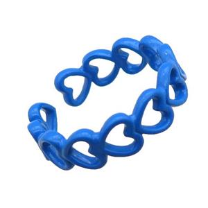 copper rings with blue lacquered, approx 6mm, 18mm dia [FN22661]