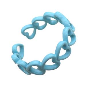 copper rings with teal lacquered, approx 6mm, 18mm dia [FN22663]