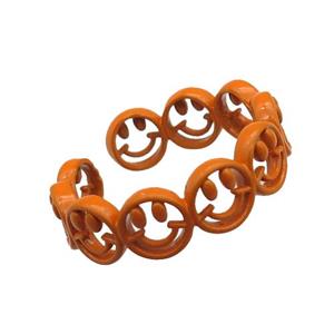 copper rings with orange lacquered, approx 6mm, 18mm dia [FN22666]