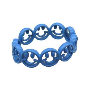 copper rings with blue lacquered, approx 6mm, 18mm dia [FN22668]