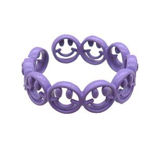 copper rings with purple lacquered, approx 6mm, 18mm dia [FN22669]