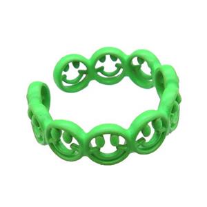 copper rings with green lacquered, approx 6mm, 18mm dia [FN22671]