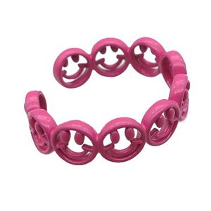 copper rings with pink lacquered, approx 6mm, 18mm dia [FN22673]
