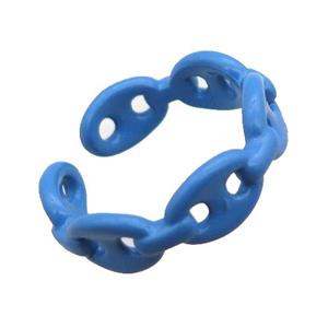 copper rings with blue lacquered, pignose, approx 6mm, 18mm dia [FN22677]