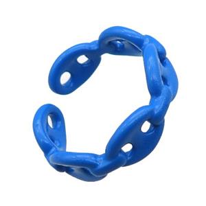 copper rings with blue lacquered, pignose, approx 6mm, 18mm dia [FN22681]