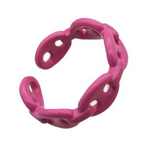 copper rings with pink lacquered, pignose, approx 6mm, 18mm dia [FN22682]