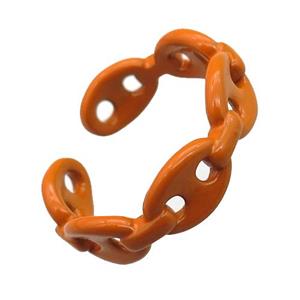 copper rings with orange lacquered, pignose, approx 6mm, 18mm dia [FN22683]