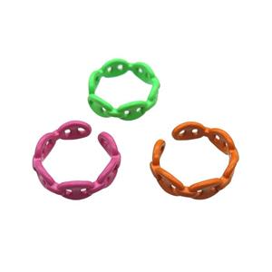 copper rings with lacquered, pignose, mix, approx 6mm, 18mm dia [FN22684]