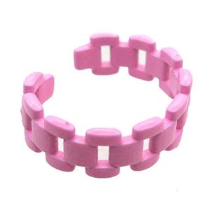 copper rings with pink lacquered, approx 7mm, 18mm dia [FN22685]