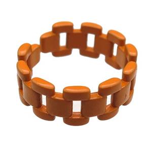 copper rings with ornage lacquered, approx 7mm, 18mm dia [FN22690]