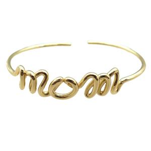 copper MOM bangle, adjustable, gold plated, approx 50-60mm dia [FN22698]