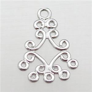 copper pendant, platinum plated, approx 16-21mm [FN22715]