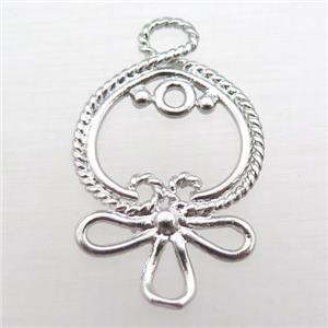 copper pendant, platinum plated, approx 16-25mm [FN22720]