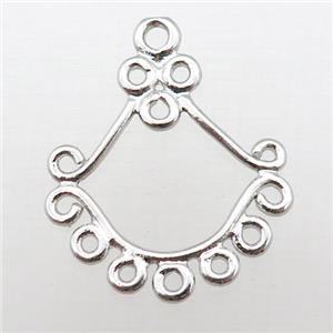 copper pendant, platinum plated, approx 20-23mm [FN22722]
