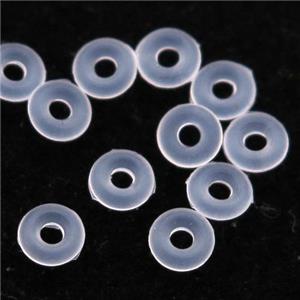 Rubber Spacer Beads Stopper White, approx 3mm [FN22723]