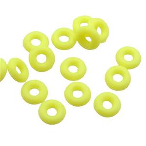 yellow rubber spacer beads, approx 3mm [FN22727]