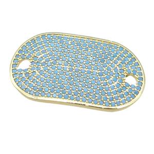 copper connector pave zircon, gold plated, approx 18-30mm [FN22729]
