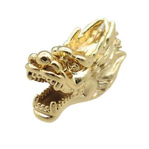 copper dragonhead charm beads, gold plated, approx 10-25mm, 2mm hole [FN22732]