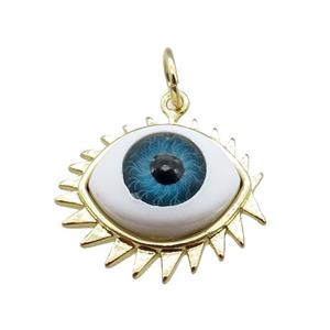 copper evil eye charm pendant, gold plated, approx 17-20mm [FN22790]