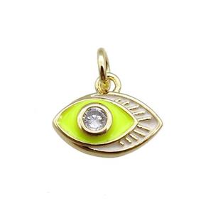copper eye charm pendant, enameled, gold plated, approx 7-11mm [FN22791]