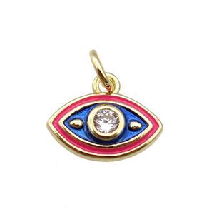 copper eye pendant, enameled, gold plated, approx 7-11mm [FN22797]