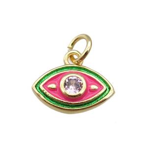 copper eye pendant, enameled, gold plated, approx 7-11mm [FN22798]
