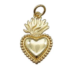copper heart pendant, gold plated, approx 12-20mm [FN22846]