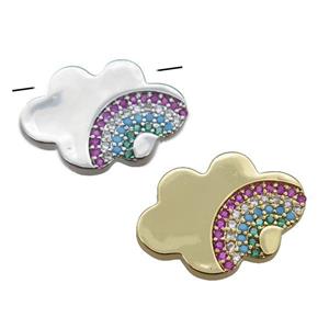 copper cloud pendant pave rainbow zircon, mixed, approx 15-20mm [FN23020]