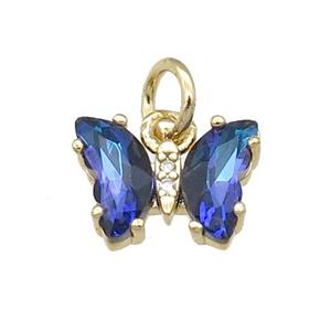 dp.blue Crystal Glass Butterfly Pendant, gold plated, approx 8-10mm [FN23203]