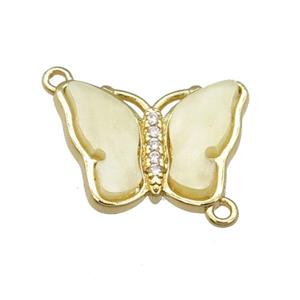 lt.yellow Resin Butterfly Connector, gold plated, approx 13-18mm [FN23234]