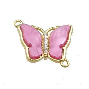 dp.pink Resin Butterfly Connector, gold plated, approx 13-18mm [FN23240]