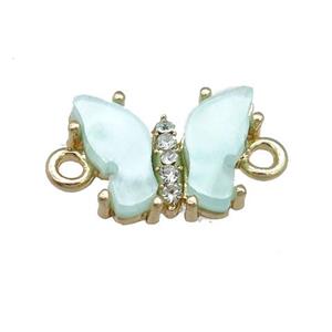 lt.green Resin Butterfly Connector, gold plated, approx 11-15mm [FN23340]