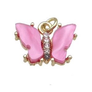 dp.pink Resin Butterfly Pendant, gold plated, approx 11-15mm [FN23357]