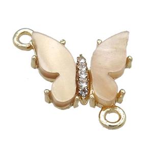 brown Resin Butterfly Connector, gold plated, approx 15-18mm [FN23368]