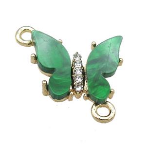 green Resin Butterfly Connector, gold plated, approx 15-18mm [FN23375]