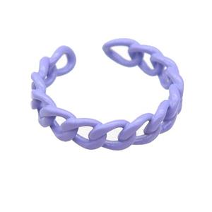 copper Rings with lavender fire lacquered, adjustable, approx 4.5mm, 18mm dia [FN23731]