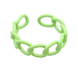 copper Rings with olive fire lacquered, adjustable, approx 6mm, 18mm dia [FN23742]