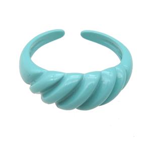 copper Rings with green fire lacquered, adjustable, approx 8mm, 18mm dia [FN23833]
