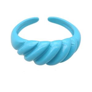 copper Rings with blue fire lacquered, adjustable, approx 8mm, 18mm dia [FN23834]